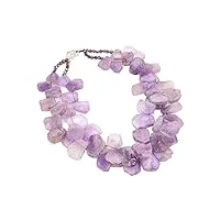 qaoubjfv bijoux naturel 2 brins 30mm lavande flocon violet améthyste cristal collier 20 pouces remplir colliers pour femme