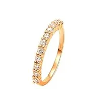 stfery bague en or rose 585 pour femme 0,03 ct diamant rond bague de mariage pour femme, diamant