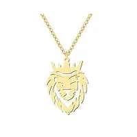ffzhzhf colliers pour hommes et femmes bijoux couronne lion roi animal pendentif collier pour femmes mode charme décontracté bijoux filles cadeau