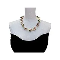 ifwgfvtz colliers pour femme agate rouge vert plaqué or jaune olivaire forme collier bijoux cadeaux accessoires de mode
