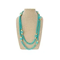 ifwgfvtz colliers pour femme sautoir turquoise bleu turquoise plaqué or jaune 52 pouces accessoires de mode