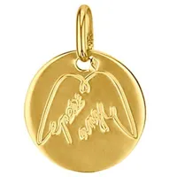 médaille ronde petit ange ailes 14 mm (or jaune 750°)