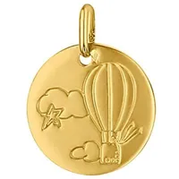 médaille ronde montgolfière 16 mm (or jaune 750°)