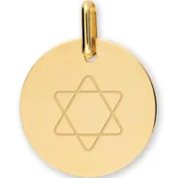 médaille personnalisable etoile de david (or jaune 750°)