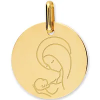 médaille vierge à l'enfant personnalisable (or jaune 750°)