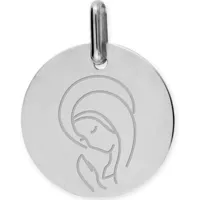 médaille vierge marie personnalisable (or blanc 750°)