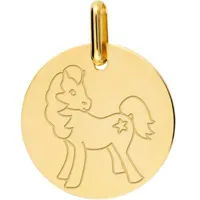 médaille cheval personnalisable (or jaune 375°)