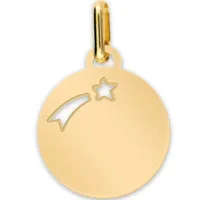 médaille étoile filante personnalisable (or jaune 750°)