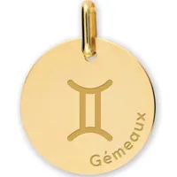 médaille zodiaque gémeaux personnalisable (or jaune 375°)