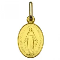 médaille ovale vierge miraculeuse 13 mm (or jaune 750°)
