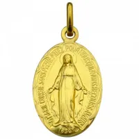 médaille ovale vierge miraculeuse 19 mm (or jaune 750°)