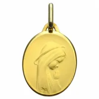 médaille ovale vierge priante 17 mm (or jaune 750°)