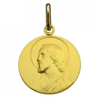 médaille ronde christ 16 mm (or jaune 750°)