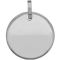 médaille ronde unie à graver 14 mm (or blanc 750°)