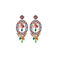 boucles d'oreilles cristaux prestige pierres gemmes - multicolore