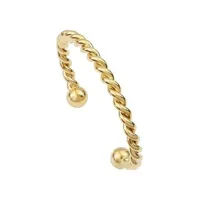 bracelet jonc grand modèle doré à l'or fin justine