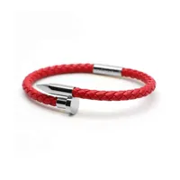 duvernet bracelet clou de coeur rouge argent - 170 mm