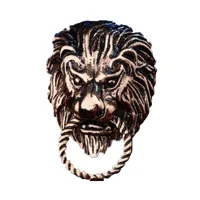 broche homme tête de lion - plaqué or antique