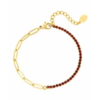 bracelet mila zircon petite chaîne - rouge