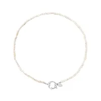 collier perle blanche classique - argent