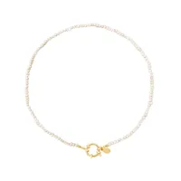 collier perle blanche classique - or