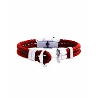 bracelet ancre rouge vermeil