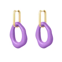 boucles d'oreilles emma cercle acrylique - violet