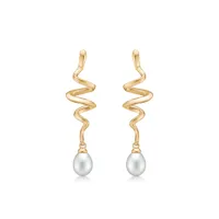mads z swirl boucles d'oreilles 14 ct. or 1513086 - femme - gold