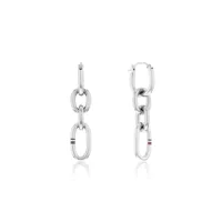 tommy hilfiger contrast link chain earring boucles d'oreilles acier inoxydable 2780787 - femme - stainless steel