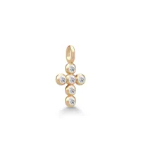 julie sandlau diamond cross pendentifs 14 ct. or 0,15 ct. yg14-pd370 - femme