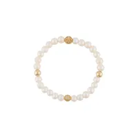 nialaya jewelry bracelet à perles gravées - blanc