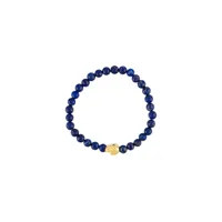 nialaya jewelry bracelet à perles en lapis lazuli et tête de mort - bleu