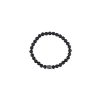 nialaya jewelry bracelet de perles et tête de mort - noir