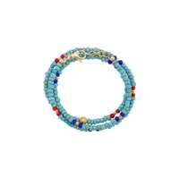 nialaya jewelry bracelet deux tours mykonos - bleu