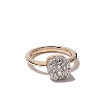 pomellato 18kt rose and white gold nudo solitaire diamond ring