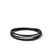 david yurman bracelet multi-tours en cuir à chevrons - noir