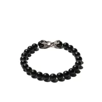 david yurman bracelet en argent sterling spiritual beads serti d'onyx - noir