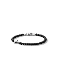 david yurman bracelet en argent sterling spiritual beads cross station serti d'onyx - noir