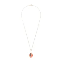 aurelie bidermann collier à pendentif coquillage - orange