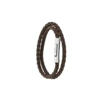 tod's bracelet multi-tours à design tressé - marron