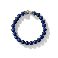 david yurman bracelet en argent sterling spiritual beads serti de lapis-lazuli - bleu
