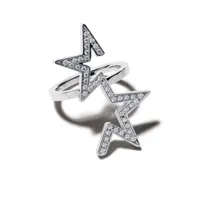 tasaki bague abstract star en or blanc 18ct ornée de diamants - argent