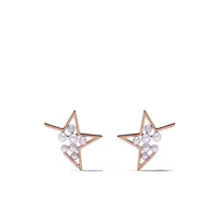 tasaki boucles d'oreilles abstract star en or blanc 18ct - rose