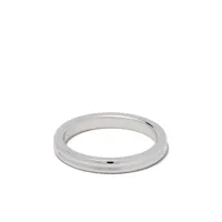 le gramme 18kt white polished gold horizontal guilloche ring - argent