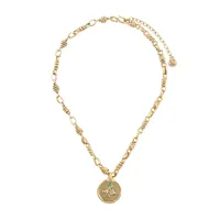 goossens collier à détail de médaille talisman taurus - or