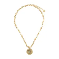 goossens collier à détail de médaille talisman gemini - or