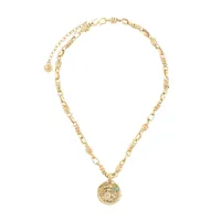 goossens collier à détail de médaille talisman virgo - or