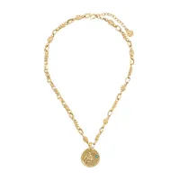 goossens collier à détail de médaille sagittarius - or
