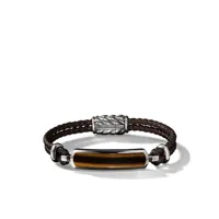 david yurman bracelet exotic stone bar station en cuir à ornements en pierre - argent