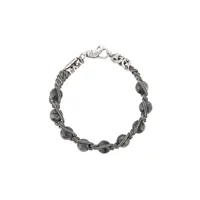emanuele bicocchi bracelet en chaine tressée orné de perles - gris